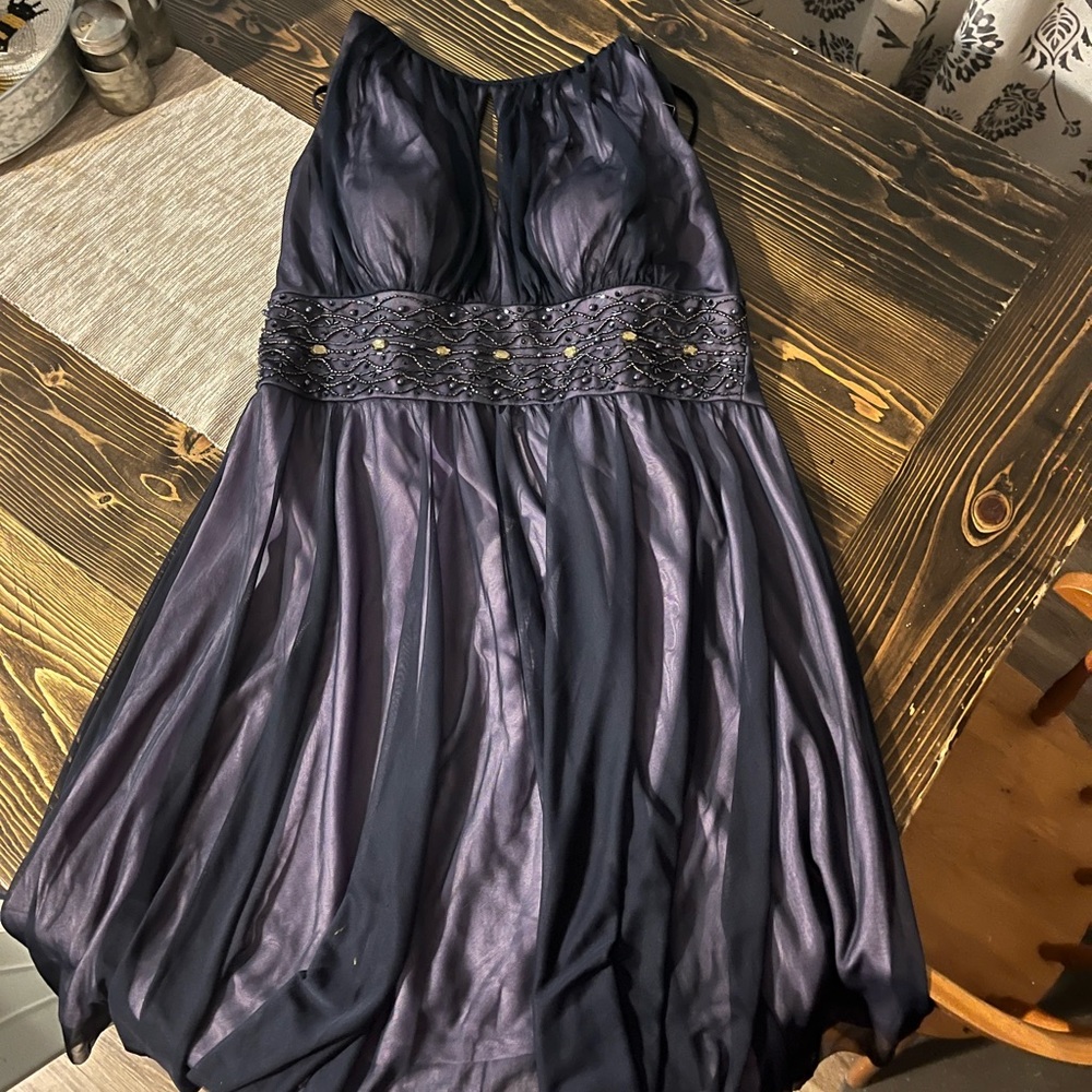 Dark purple with light purple underlay dress